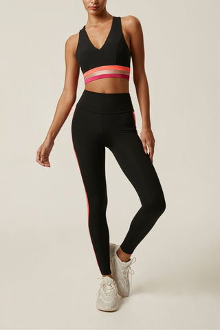 LEGGING DE SPORT TAILLE MI-HAUTE AVEC BANDES 3 COULEURS LATÉRALES SPRINT - Sprint Stripe Legging